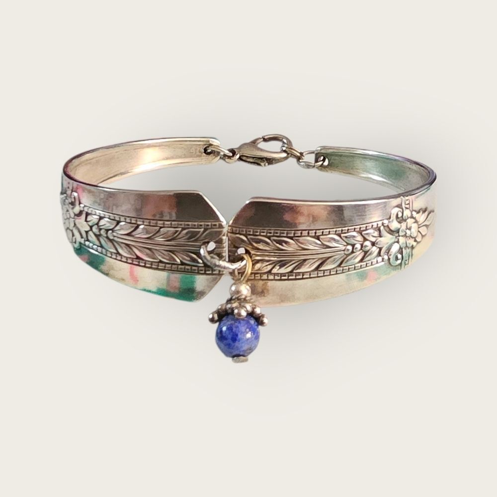 Elegant Silver Bracelet with Blue Accent